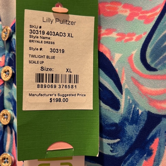 Lilly Pulitzer Brynle Dress in twilight Blue Scale Up size XL NWT - Picture 5 of 6